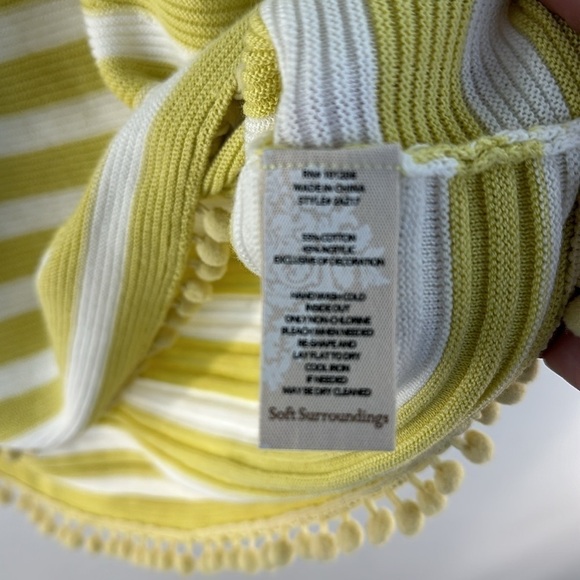 Soft Surroundings Striped PomPom Long Sleeve Top, S - Picture 10 of 10